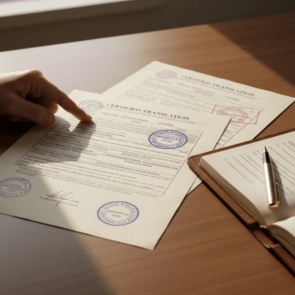 Certified translation document preparation